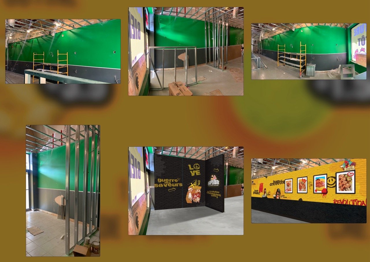 Internal branding during construction.